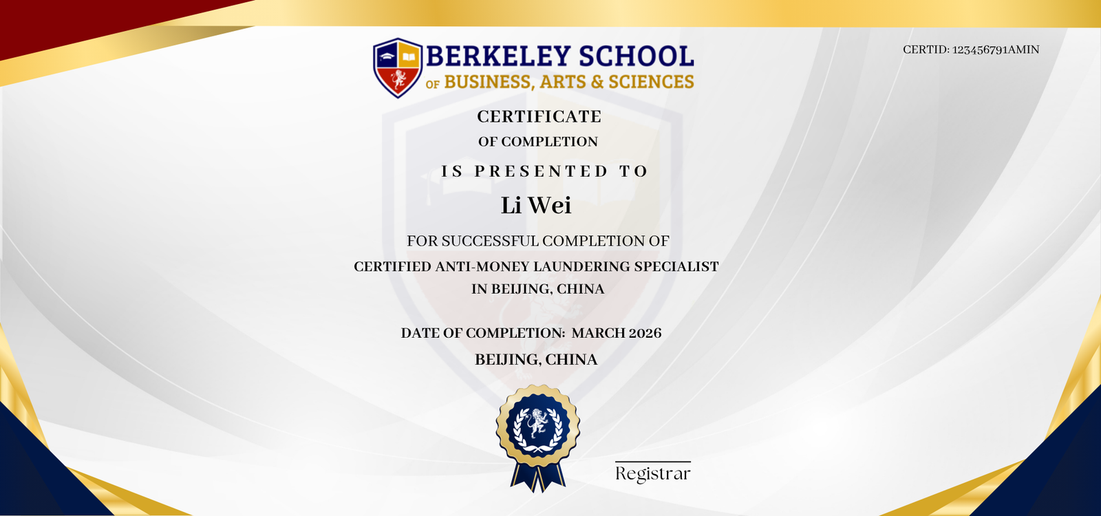 Certified Anti-Money Laundering Specialist