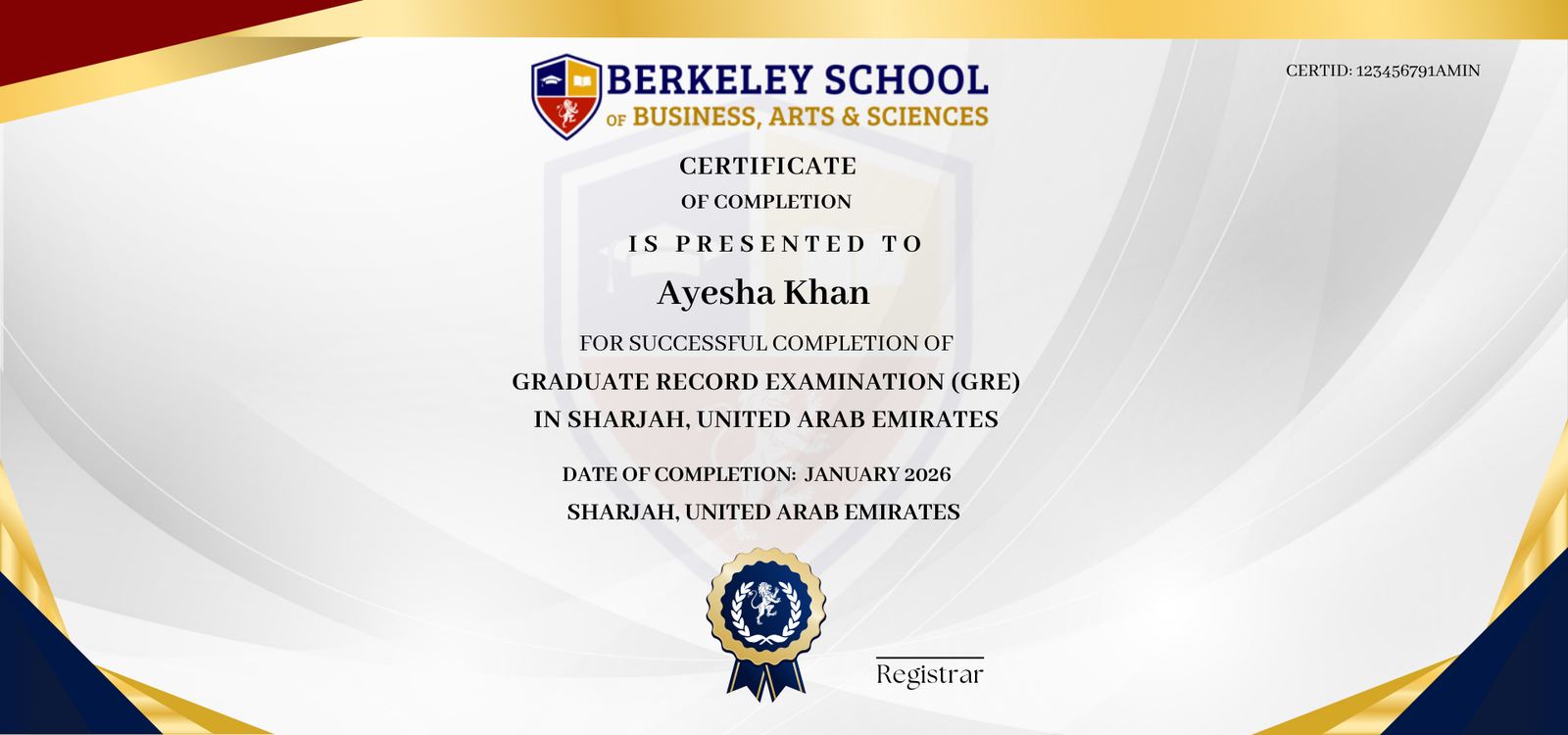 Graduate Record Examination (GRE)
